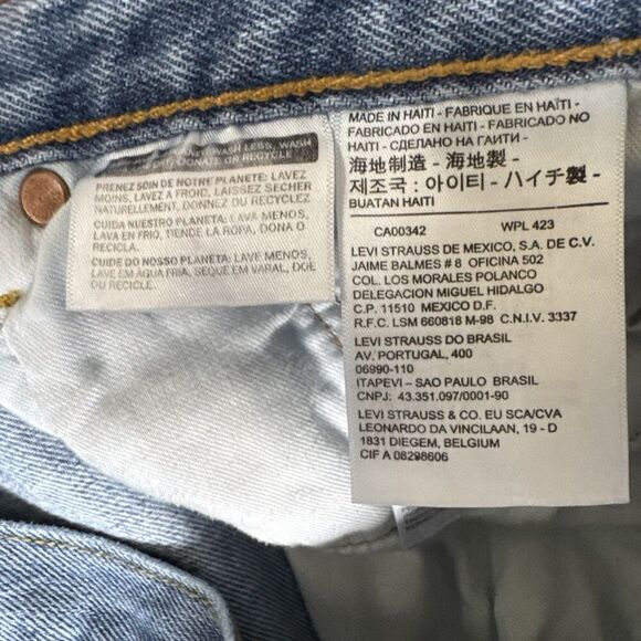 Levi's 501 Straight Leg Jeans Men's 38x29 Blue Cotton Pockets Red Tab Button Fly - Picture 2 of 9